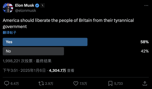 开封股票配资公司 马斯克引发英国政坛震动 三大党据称已向特朗普发出警告