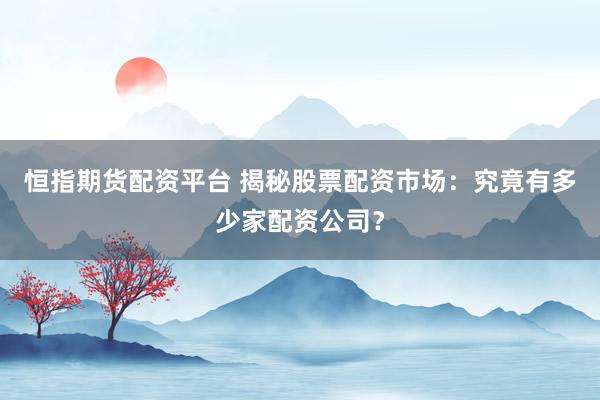 恒指期货配资平台 揭秘股票配资市场：究竟有多少家配资公司？