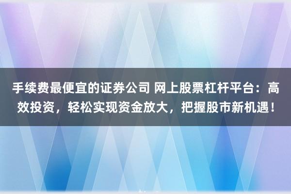 手续费最便宜的证券公司 网上股票杠杆平台：高效投资，轻松实现资金放大，把握股市新机遇！