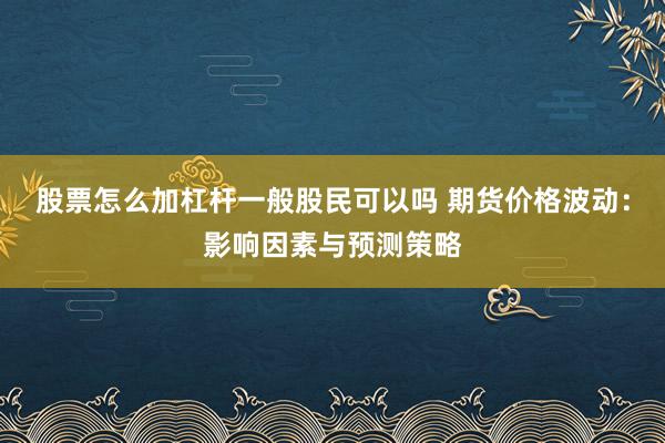 股票怎么加杠杆一般股民可以吗 期货价格波动：影响因素与预测策略