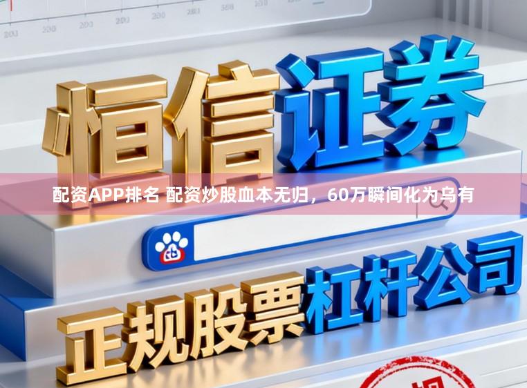 配资APP排名 配资炒股血本无归,60万瞬间化为乌有